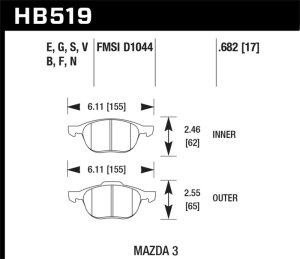 Ford Escape Brake Pads - Front - Hawk Performance - HPS 5.0 - `13-`14